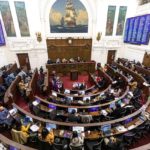 Comisión de Normas Transitorias. Pleno constitucional, foto tomada desde altura donde se muestra toda la constitución.