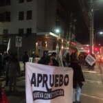 Apruebo. marcha a favor del apruebo formulado por la agrupación apruebo nueva constitución. imagen conseguida a traves de Twitter.